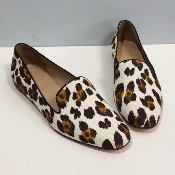 J. CREW Darby Canvas Loafers Leopard